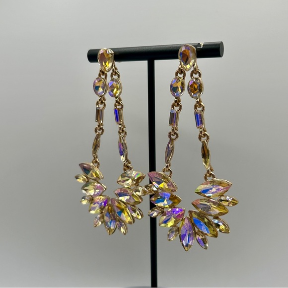 Dazzling Aurora Borealis Rhinestone Statement Earrings - Picture 11 of 13
